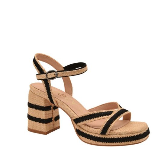 Cuña negra y beige a rayas ideal para verano 2025 primavera