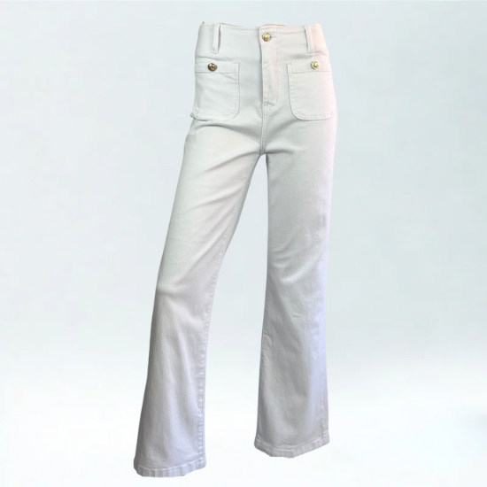 Pantalón blanco botón dorado 2025 tendencia mar de caprichos web